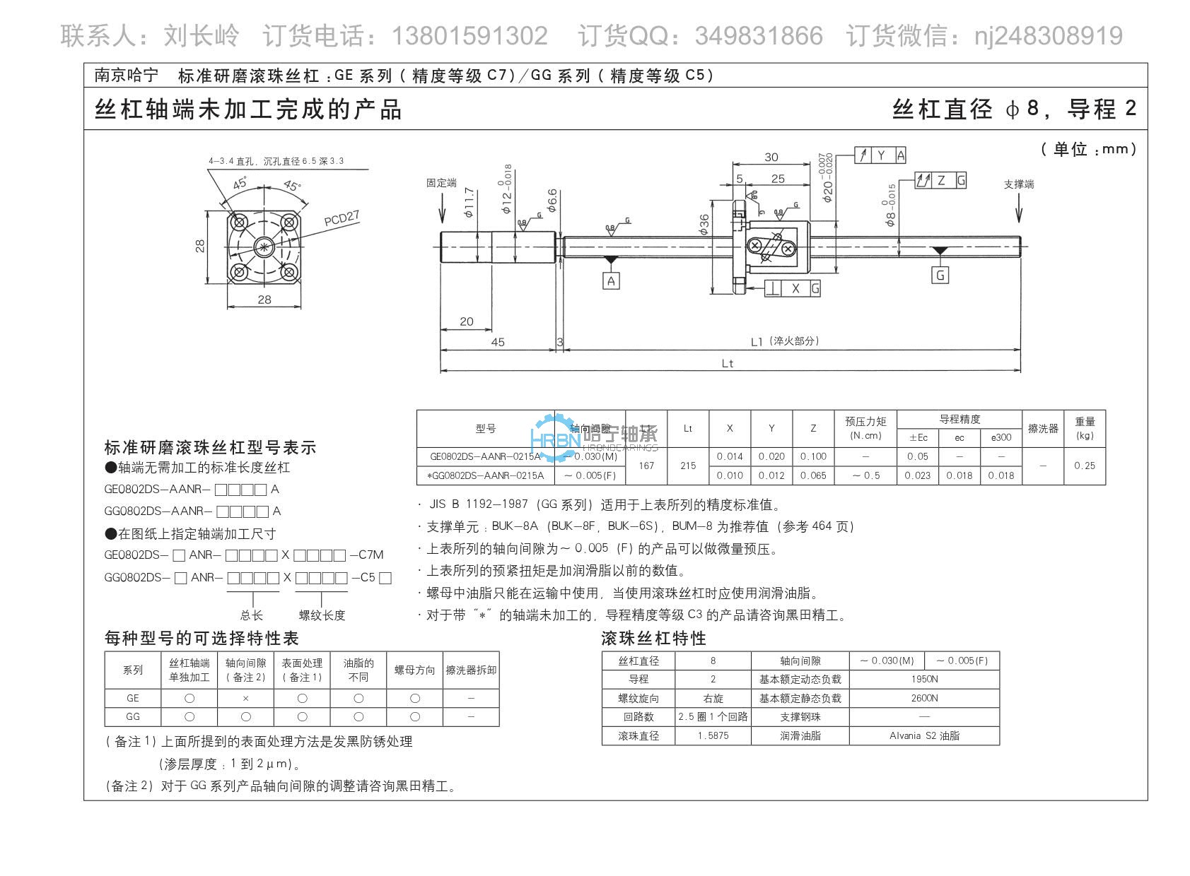 gg0802ds-aanr-0215a滚珠丝杠副kuroda黑田