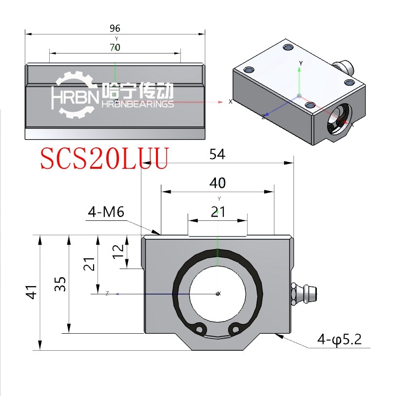 SCS20LUU直线轴承尺寸箱式直线轴承图纸