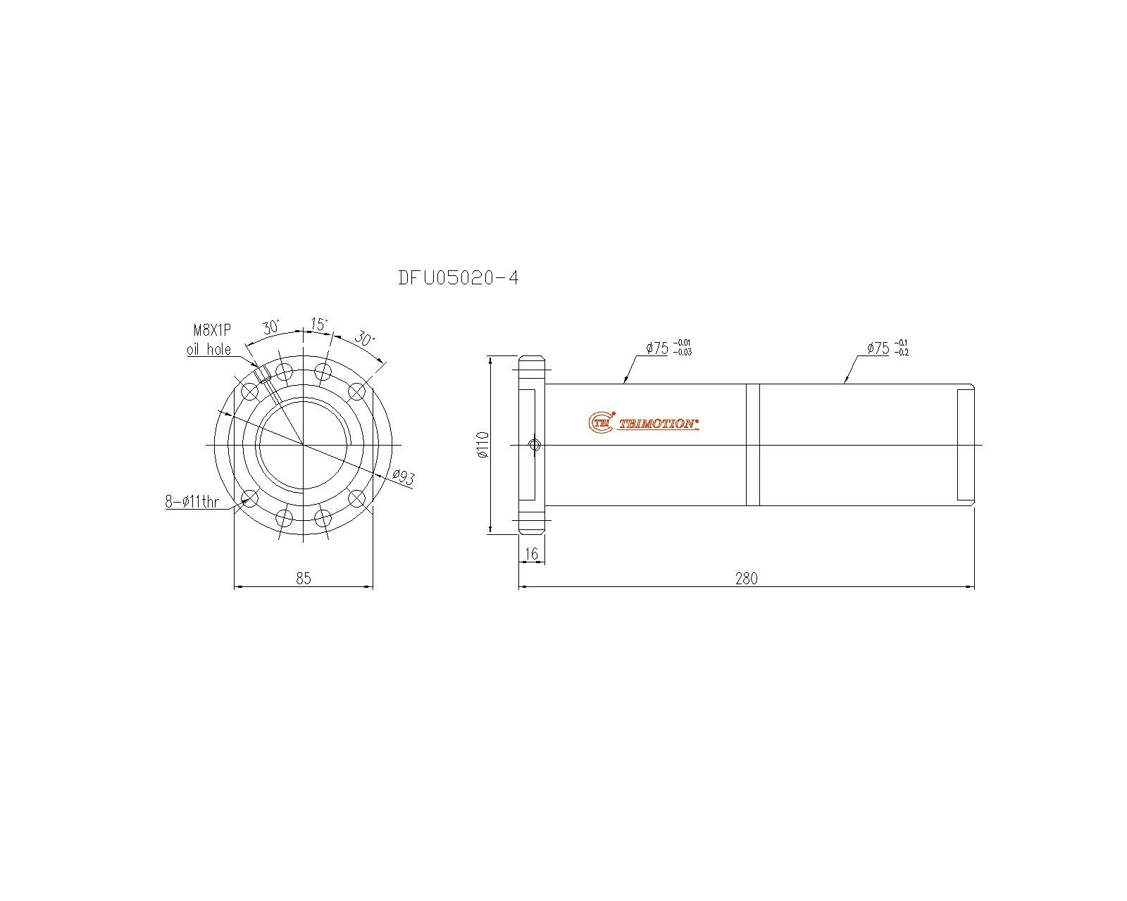 DFU05020-4滚珠丝杆螺母TBI品牌南京哈宁现货供应