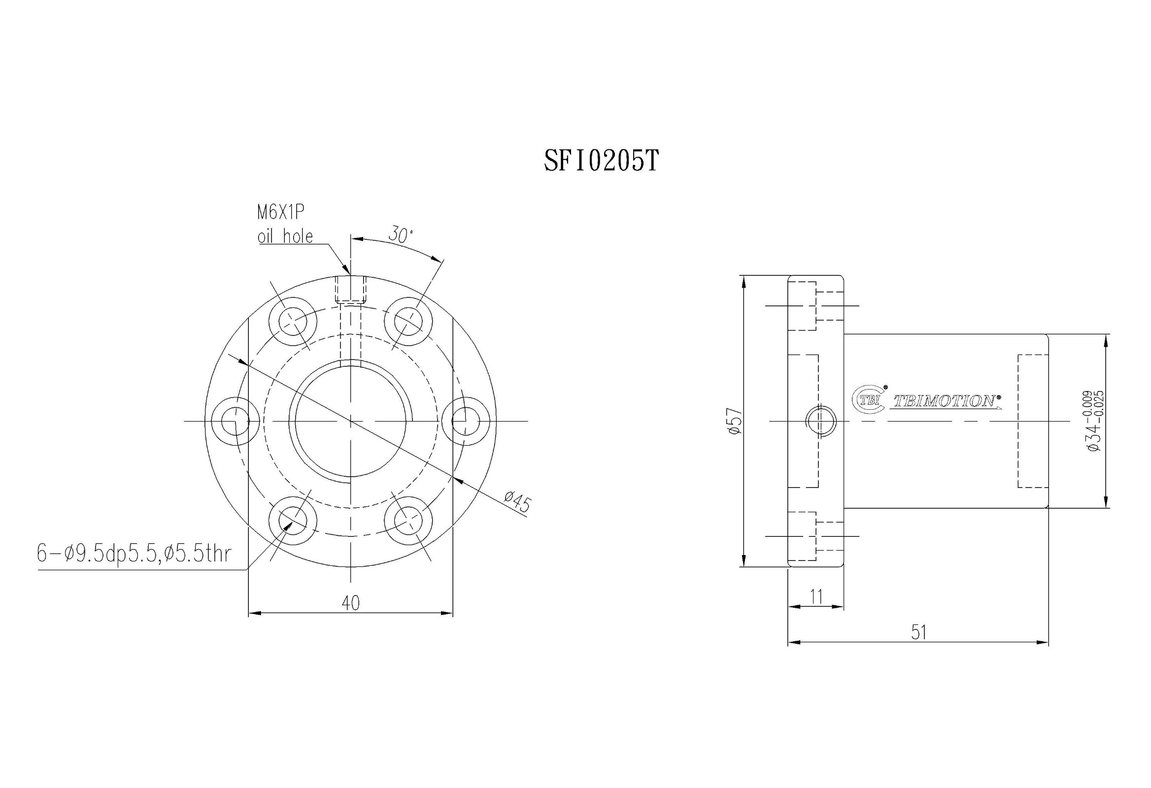 SFI0205T-4滚珠丝杆螺母TBI品牌南京哈宁现货供应